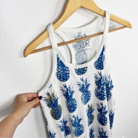 NEW Chaser Indigo Pineapples Racerback Graphic Tee Tank Size M - Picture 6 of 8